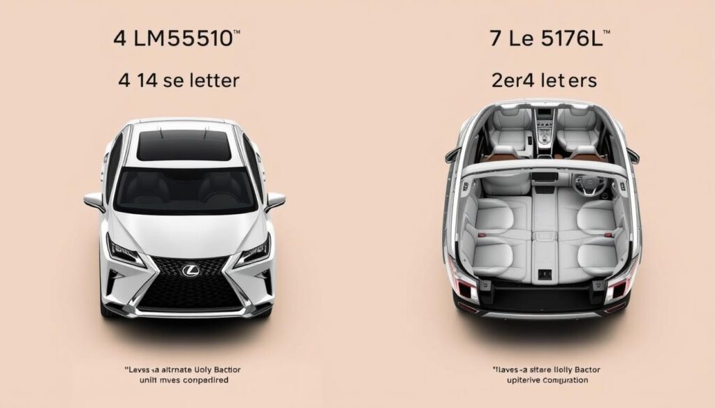 lexus lm350 4 seater vs 7 seater